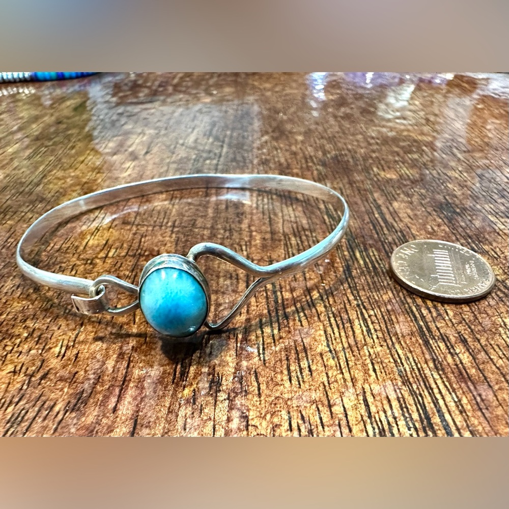 Sterling Silver and Larimar Bracelet